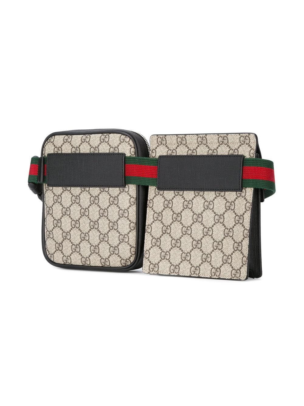 Gucci - Double Pouch Bum Bag - Men - Calf Leather/canvas - One Size for ...