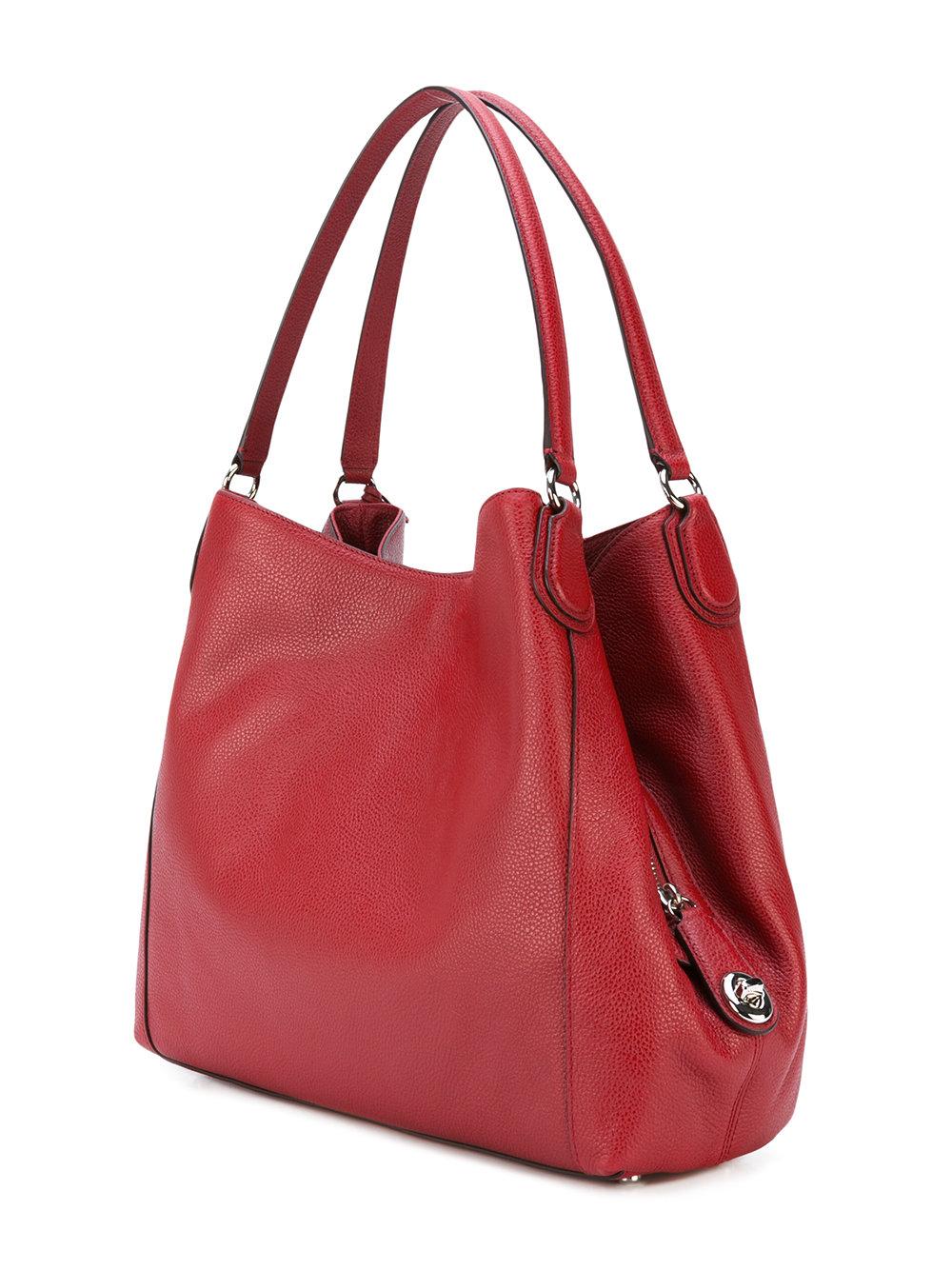 COACH Leather Edie Shoulder Bag in Red - Lyst