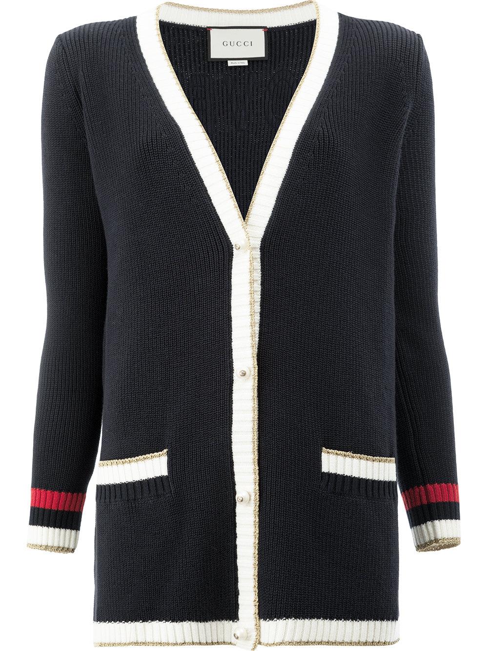 Gucci Cotton Loved Cardigan in Blue - Lyst