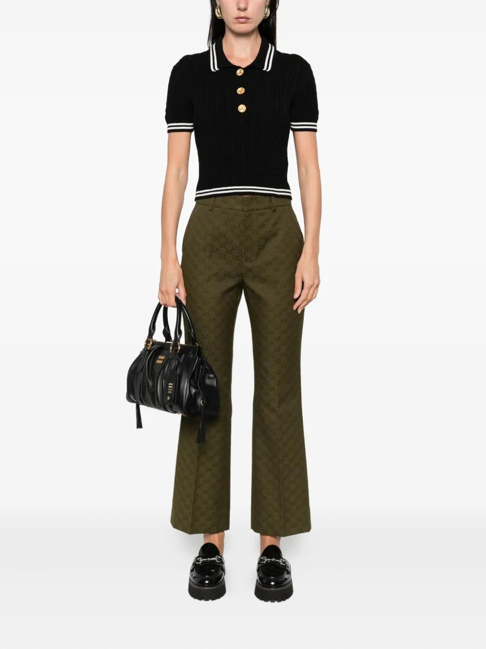 パンツ GUCCI Women Straight Pants 810373ZARFV 3583 green Straight fit denim pants in white | GUCCI® US