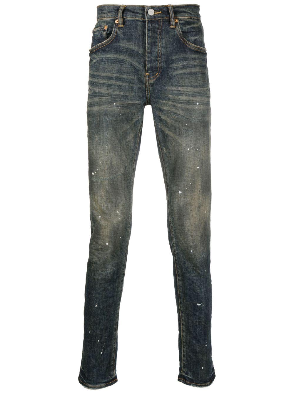 Purple Brand Paint-splatter Straight-leg Jeans in Blue for Men | Lyst