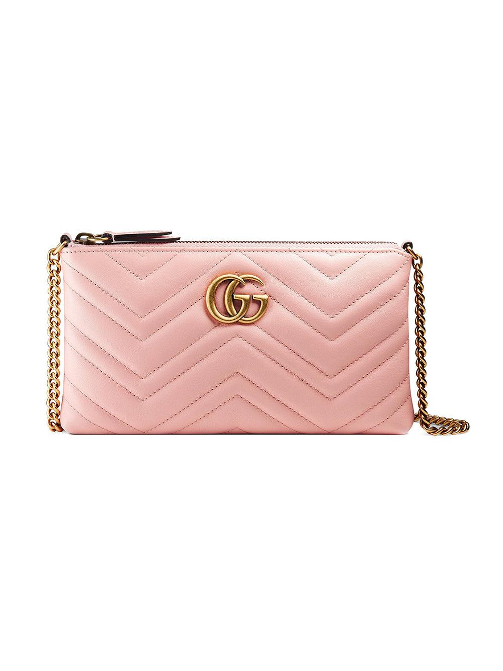 Lyst - Gucci Gg Marmont Mini Chain Bag in Pink