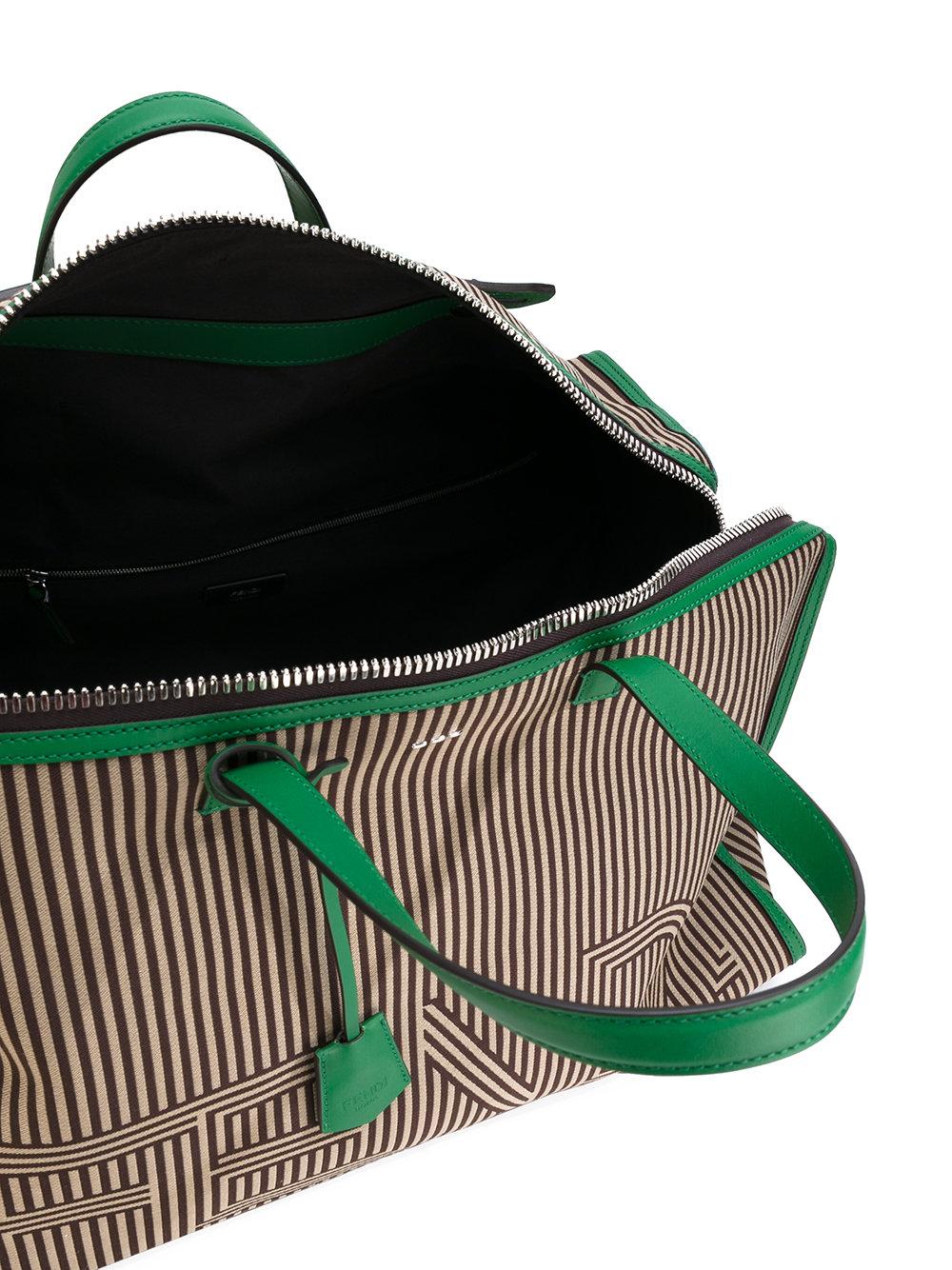Fendi Striped Travel Bag in Black for Men - Lyst