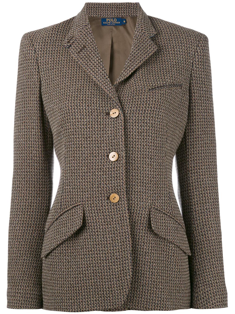 Polo Ralph Lauren Tweed Blazer in Brown Lyst