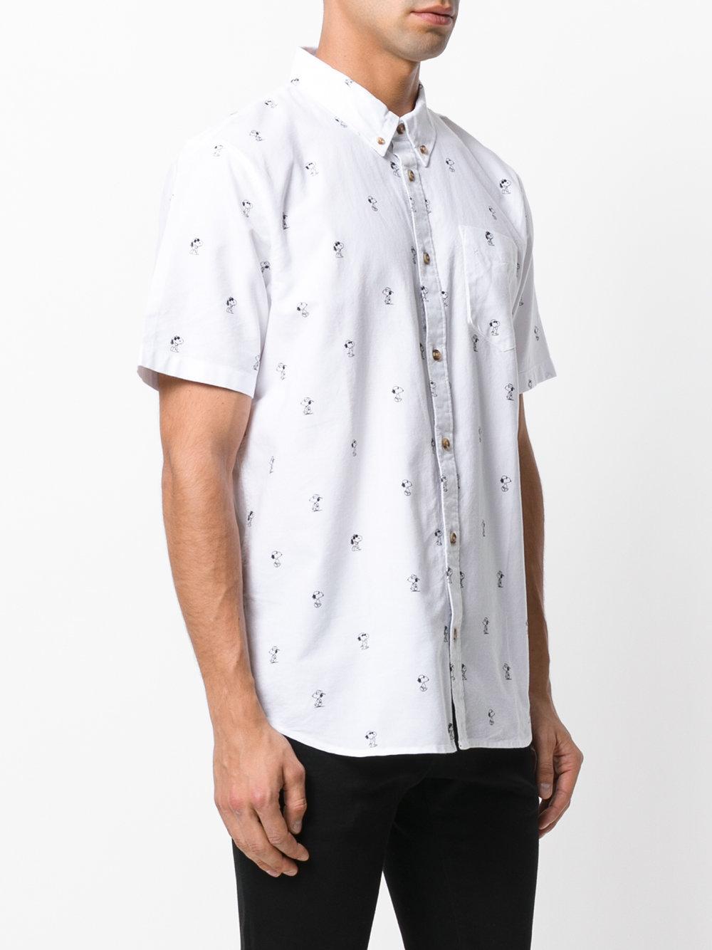Vans Snoopy Button-down Shortsleeved Shirt in White for Men | Lyst
