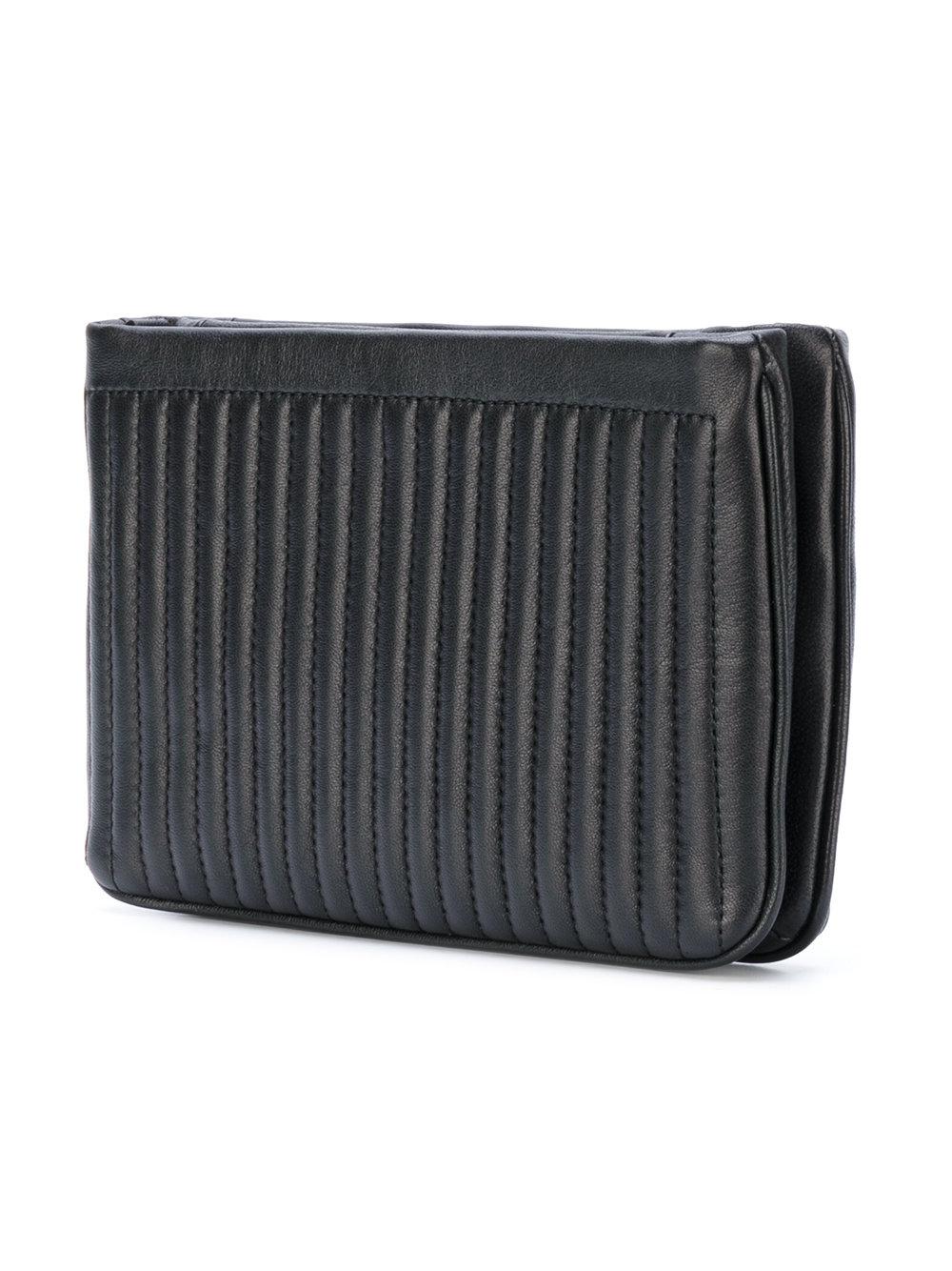 DKNY Leather Quilted Pinstripe Crossbody Bag in Black - Lyst