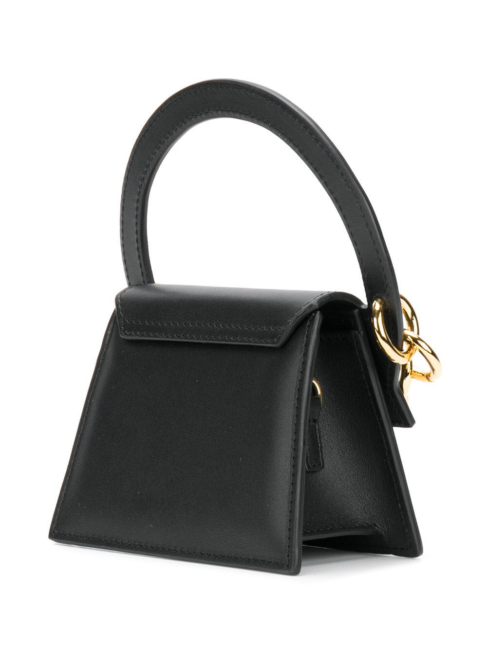 Jacquemus Leather Chain Detail Shoulder Bag in Black - Lyst