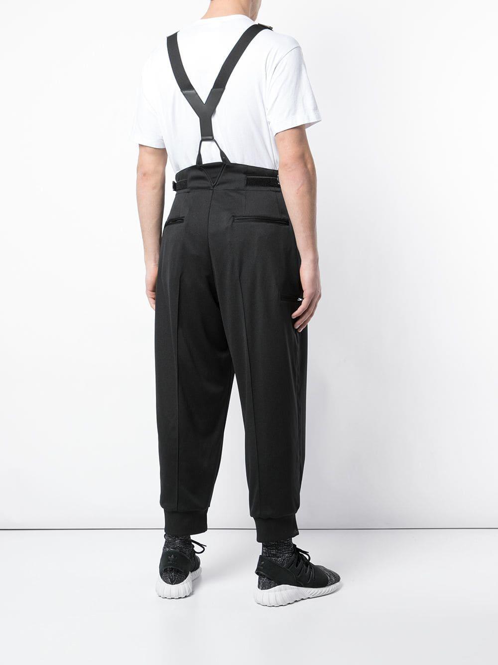 Y-3 Suspender Tapered Trousers in Black for Men - Lyst