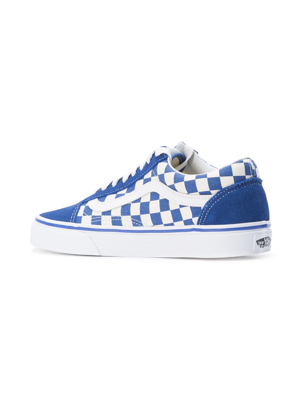 Vans Cotton Checked Laceup Sneakers in Blue for Men Lyst