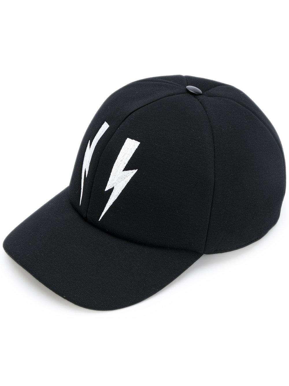 Neil barrett Lightning Bolt Baseball Cap in Black for Men Lyst