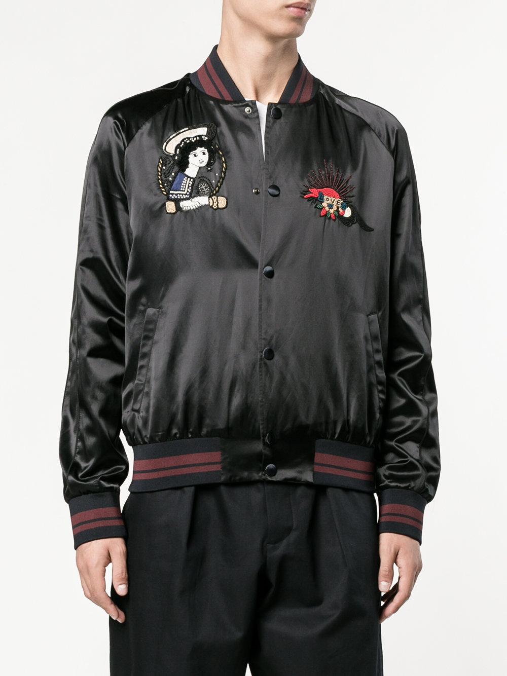 Prædike Mew Mew ubehagelig Valentino Tattoo Embroidered Souvenir Jacket in Blue for Men | Lyst