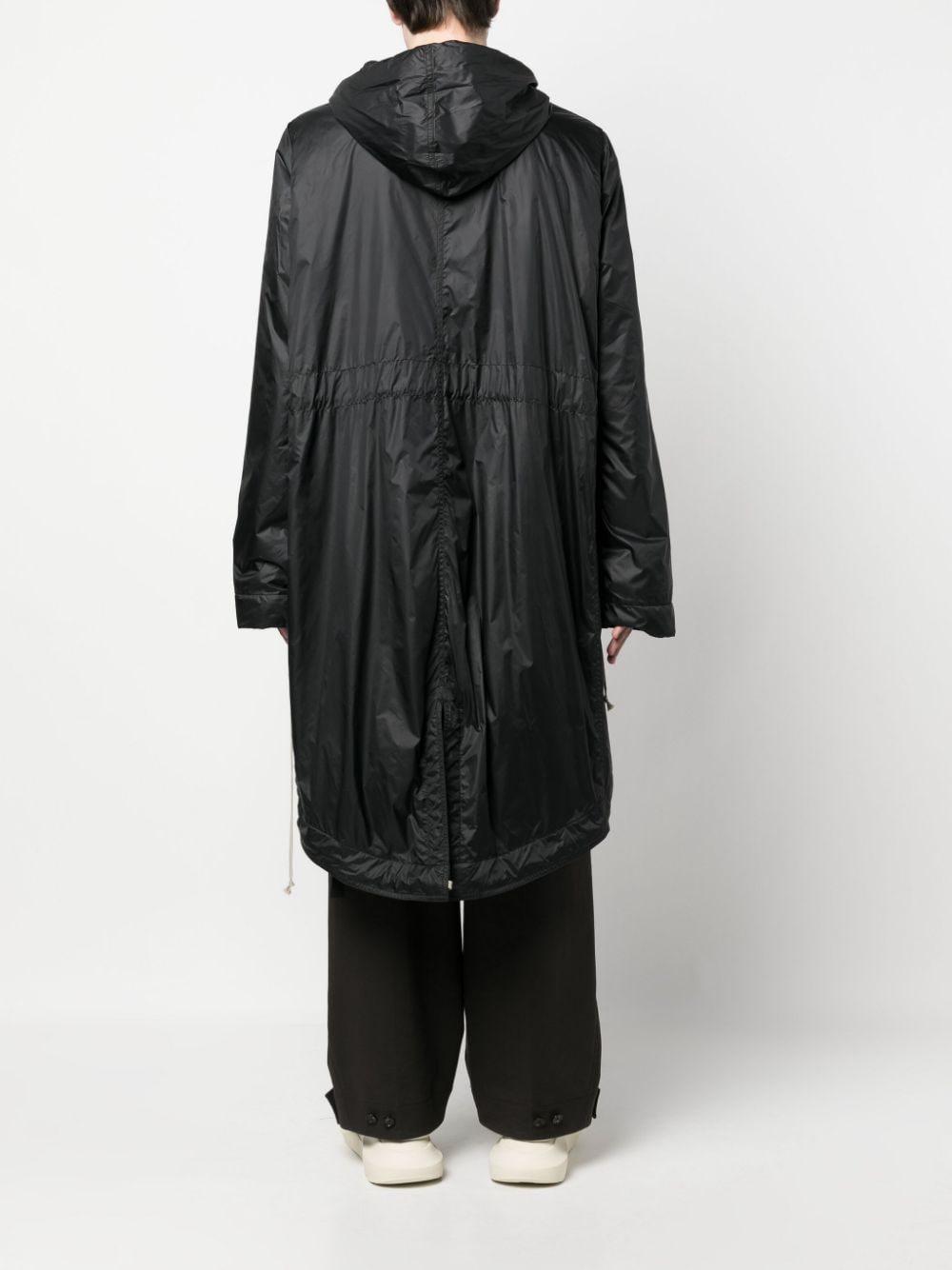 Rick Owens DRKSHDW Fishtail Hooded Raincoat in Black for Men