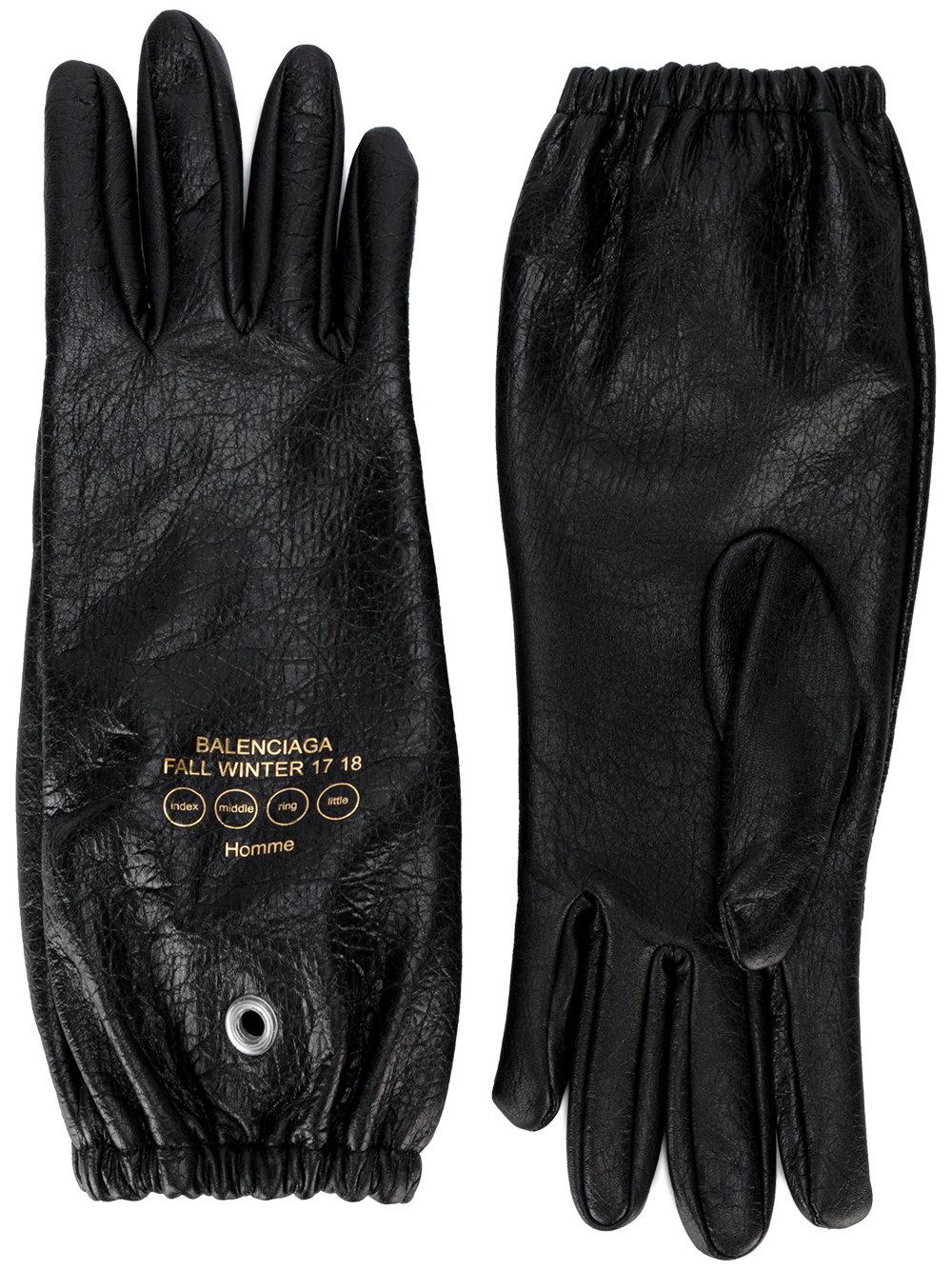 Balenciaga Lamb Leather Gloves in Black for Men | Lyst