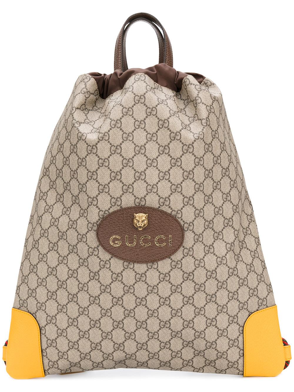 gucci supreme drawstring backpack