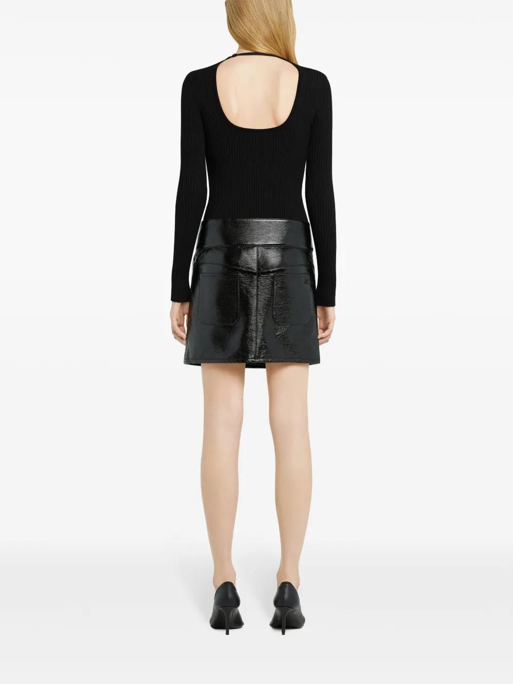 スカート Courreges Black Belted Vinyl Mini Skirt REEDITION VINYL MINI SKIRT - courrèges