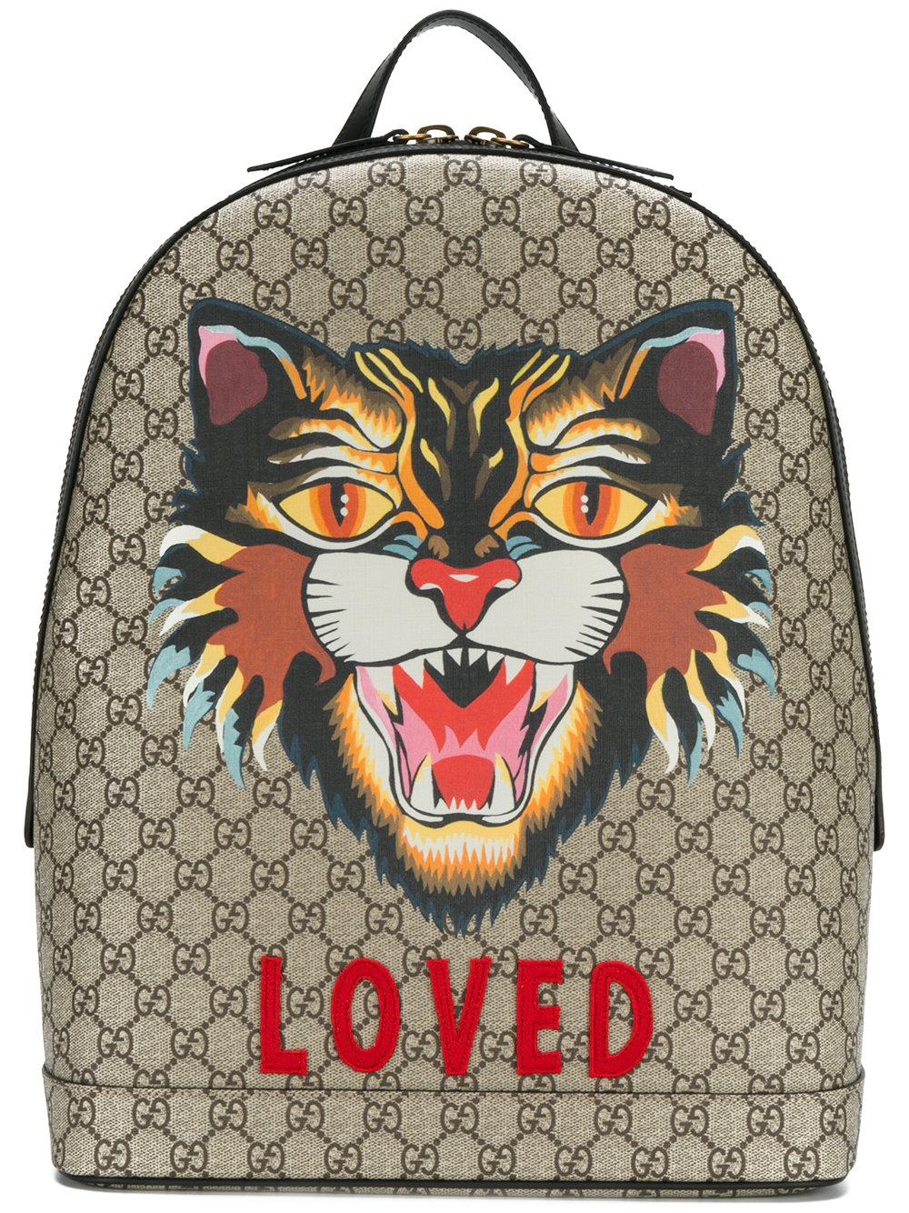 Lyst - Gucci Gg Supreme Tiger Embroidered Backpack for Men