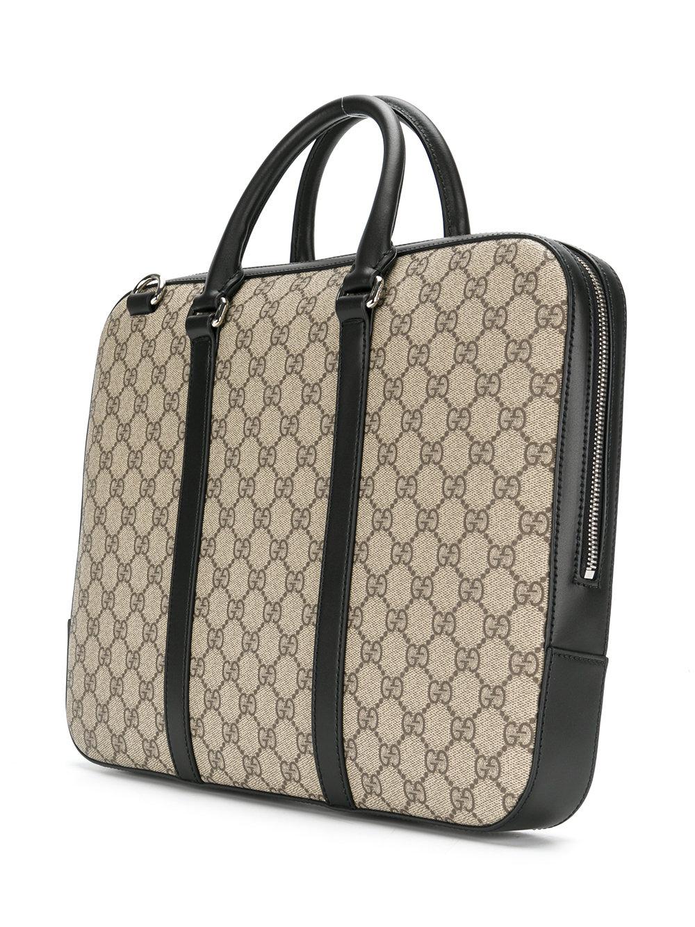 Gucci Leather Gg Supreme Laptop Bag for Men - Lyst