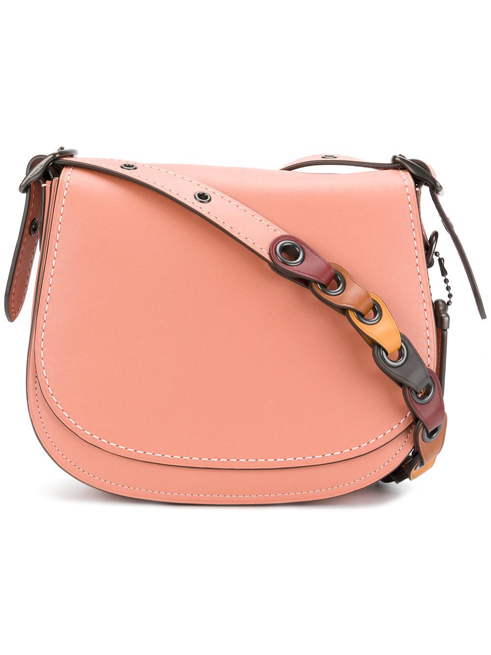 COACH Leather Linked Strap Saddle Bag in Pink & Purple (Pink) - Lyst