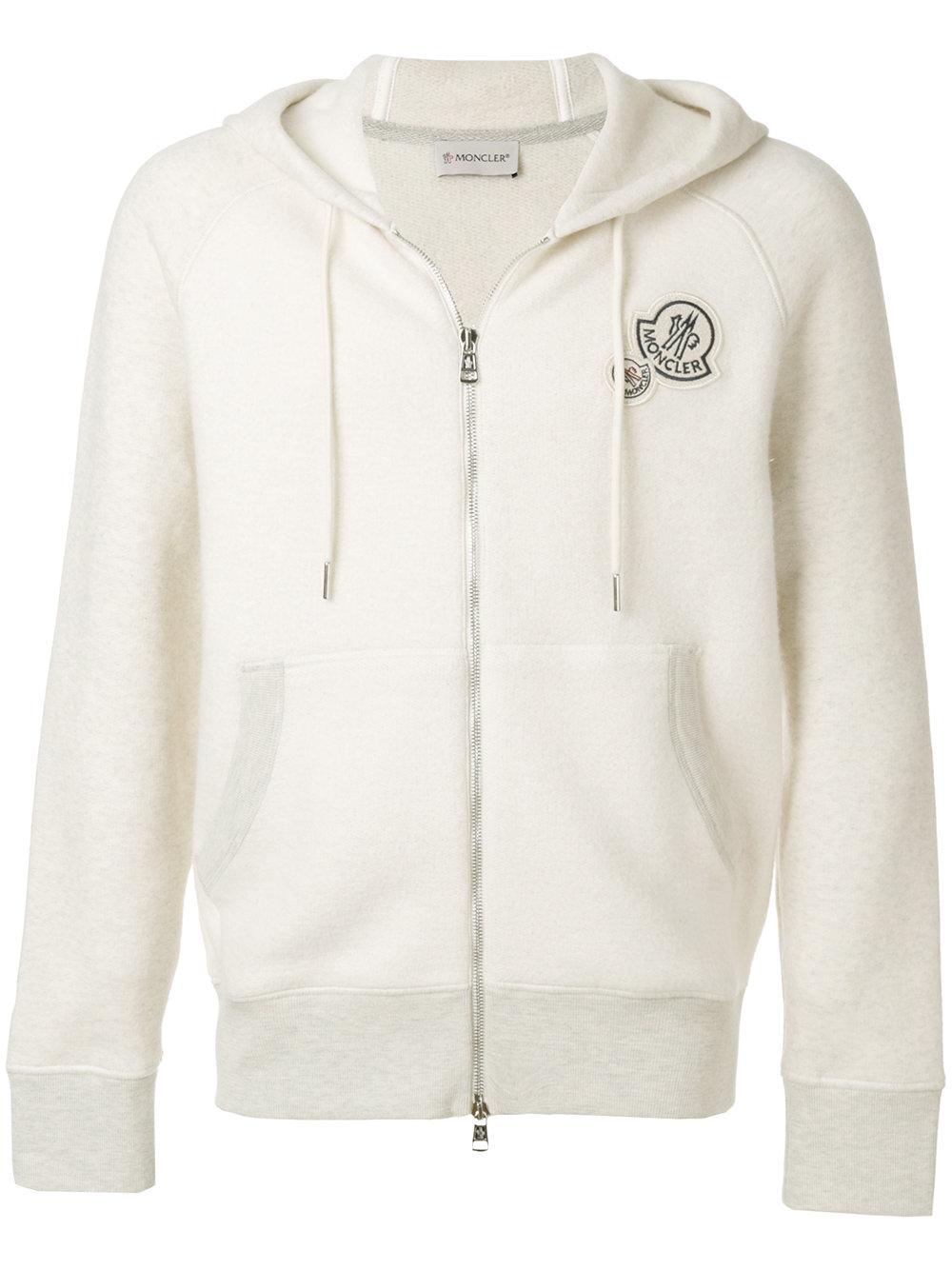 Lyst - Moncler Logo Patch Zipped Hoodie for Men
