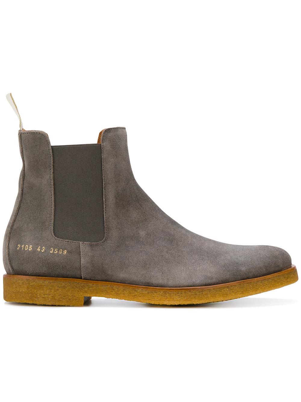 Common Projects Leather Chelsea Boots in Grey (Gray) for Men Lyst