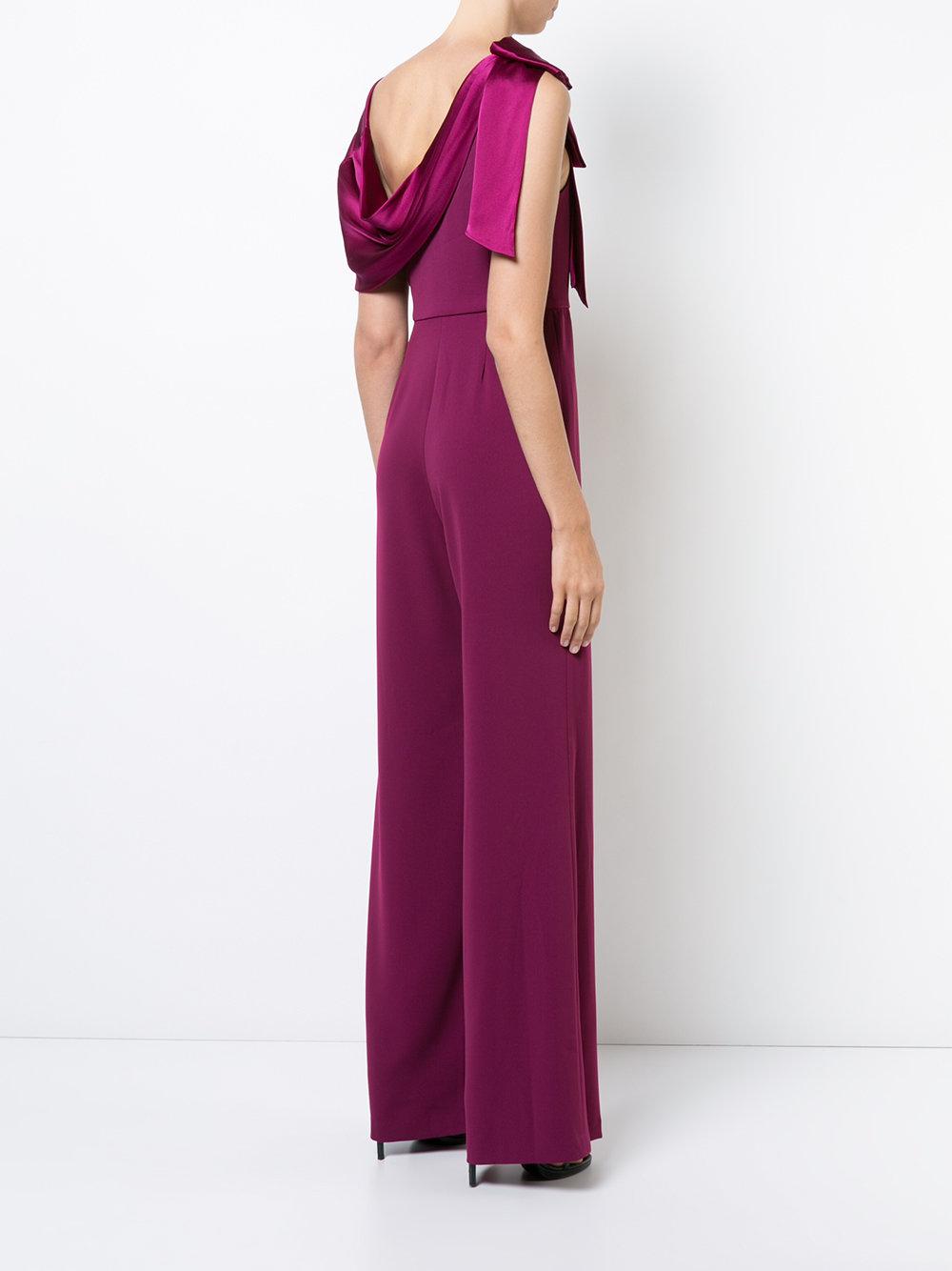 Jay Godfrey Silk Ribbon Detail Jumpsuit in Pink & Purple (Purple) Lyst