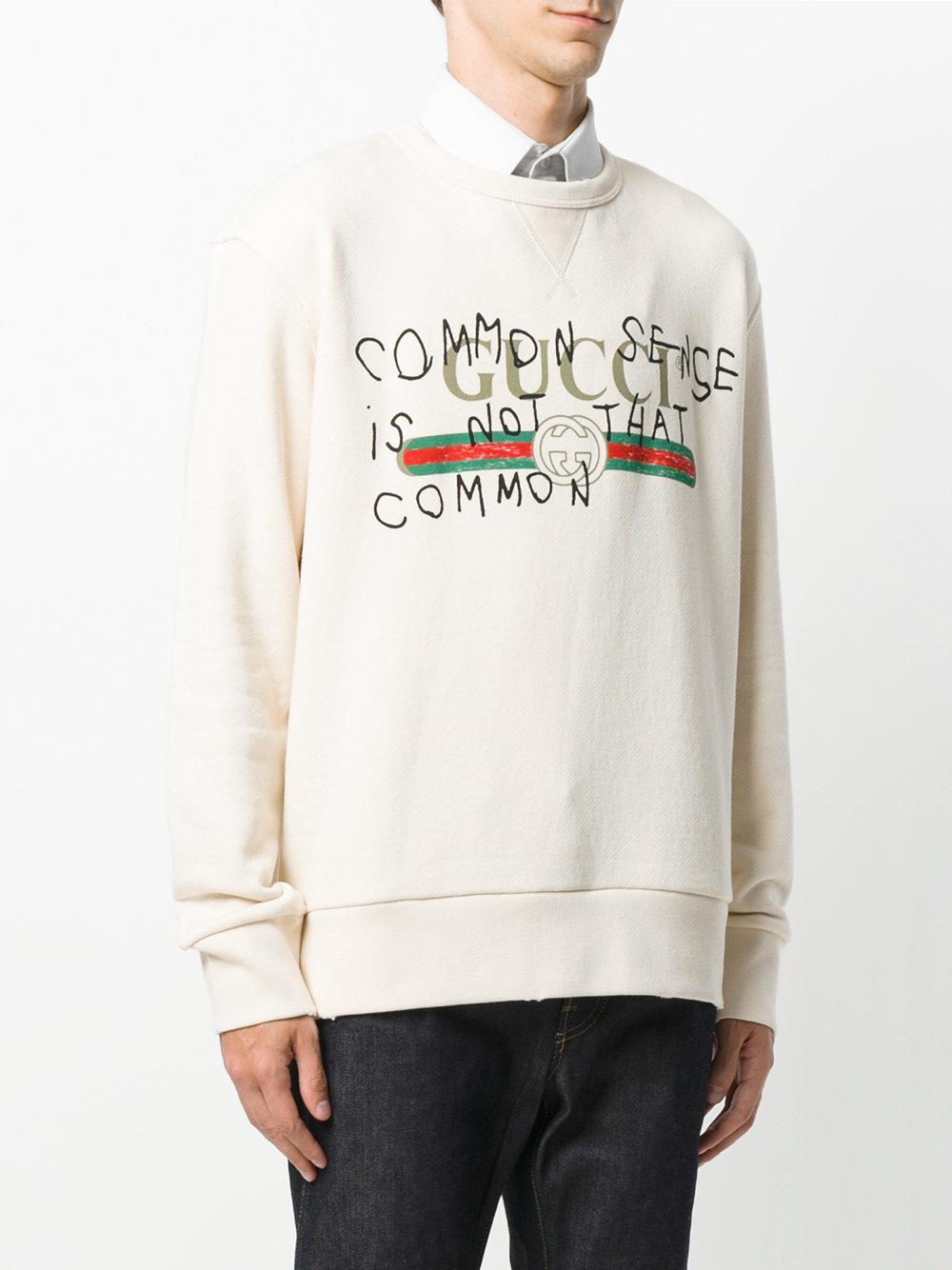 Gucci Cotton Sense Is Not Common Sweatshirt in White - Lyst