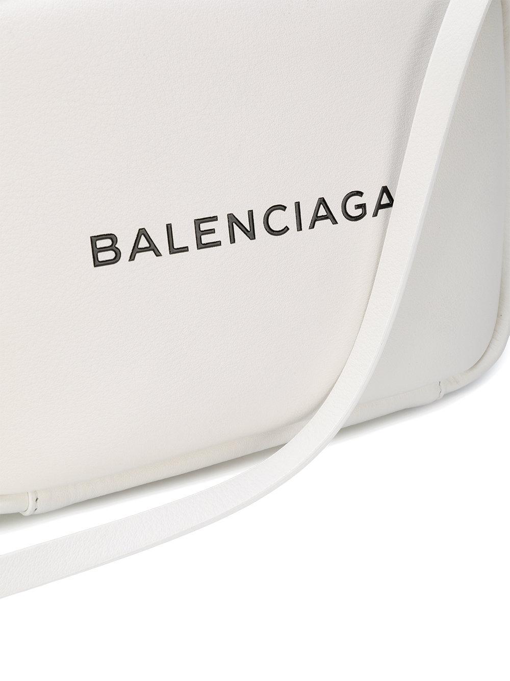 BALENCIAGA Calfskin Logo S Everyday Camera Bag White 1141657