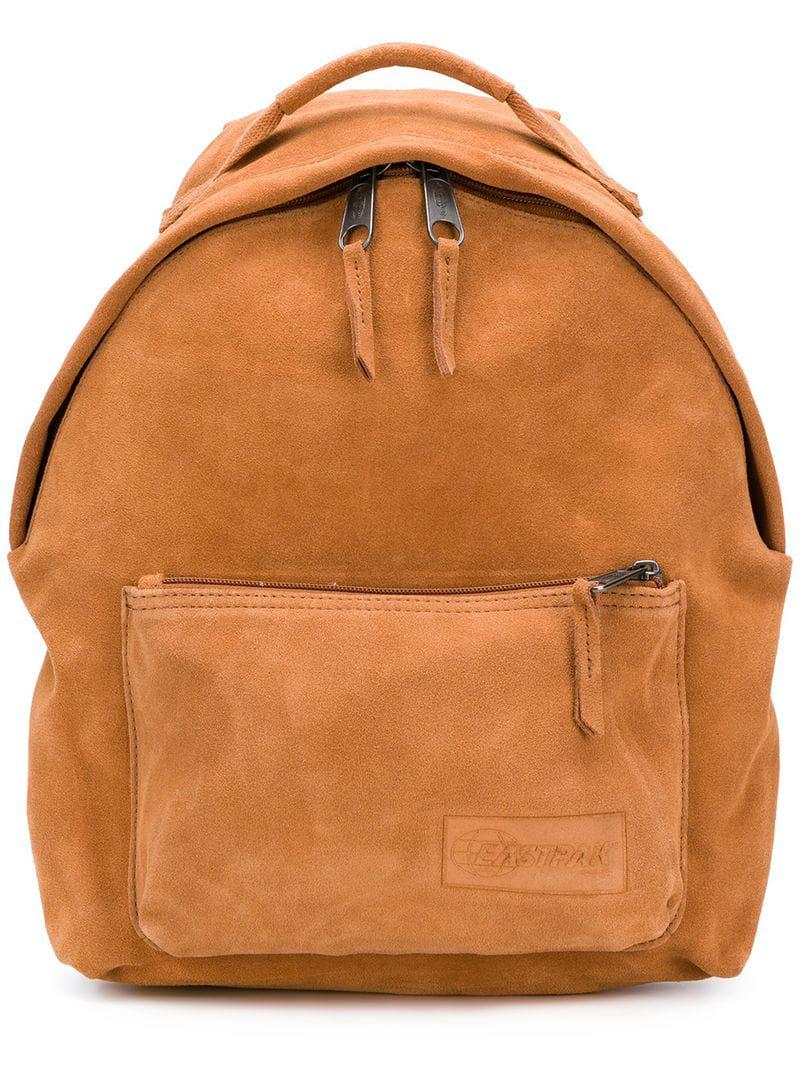 Eastpak Leather Logo Embossed Backpack in Brown for Men Lyst