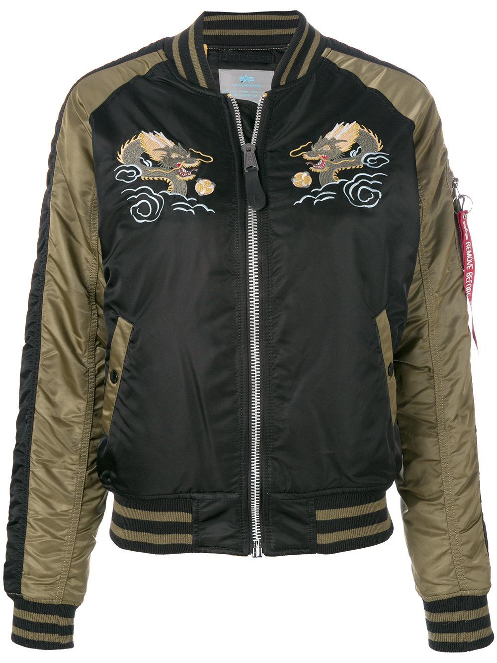 Alpha Industries Synthetic Dragon Embroidered Bomber Jacket for Men Lyst