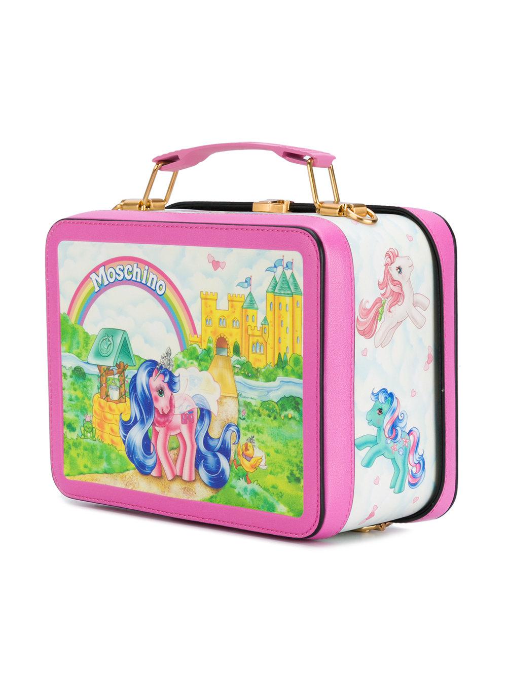 Moschino + My Little Pony Lunchbox Printed Leather Shoulder Bag In  Multicolor