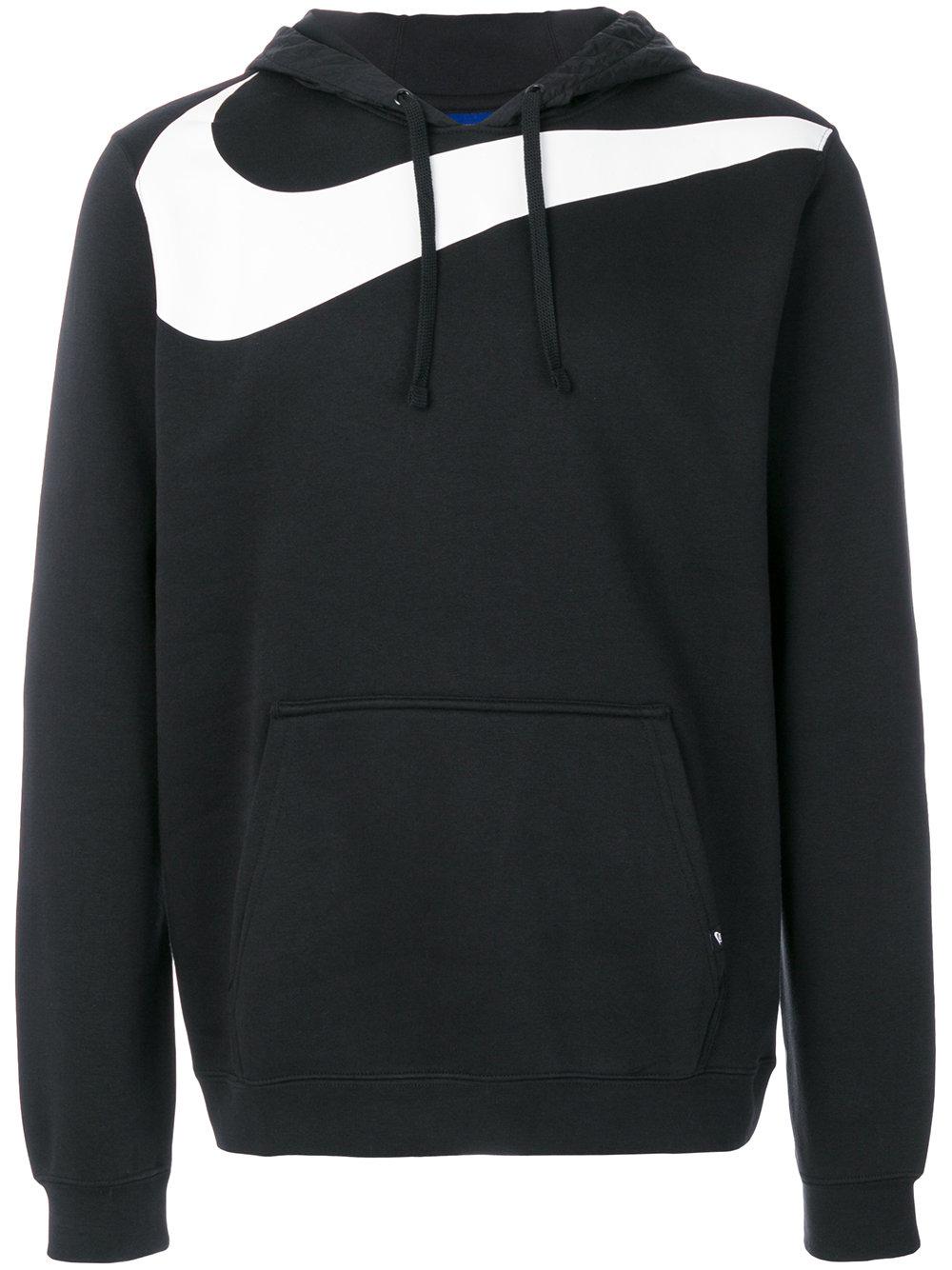 Nike Big Swoosh Pullover Hoodie in Black for Men | Lyst