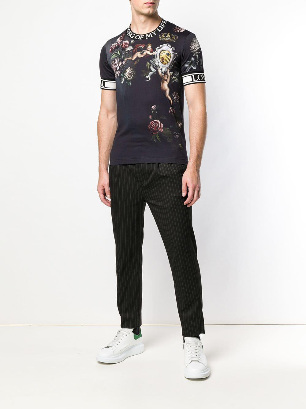 Dolce & Gabbana Cotton King Of My Life Cherub T-shirt in Black for Men ...