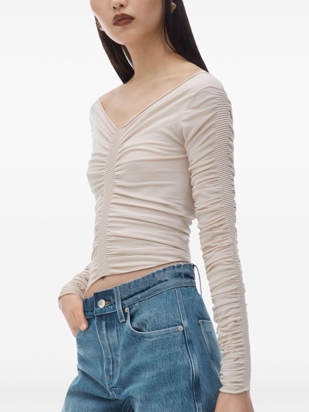 Alexander Wang レディース ホワイト シャーリング トップ トップス