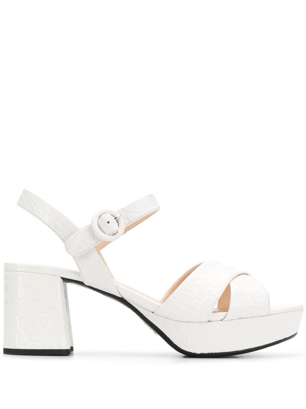 Prada Block Sandals White | Lyst