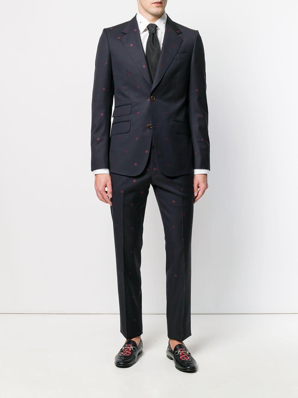 Gucci Heritage Bees Two Piece Suit in Blue for Men | Lyst