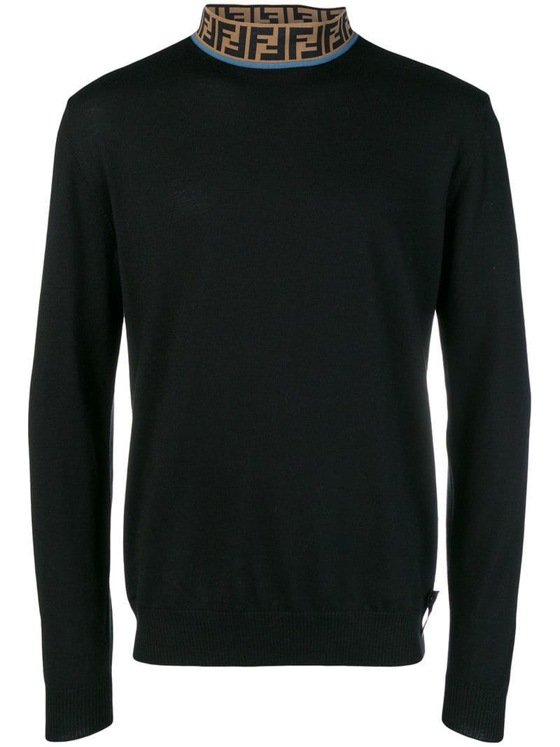 Fendi High-neck Wool-blend Sweater in 
