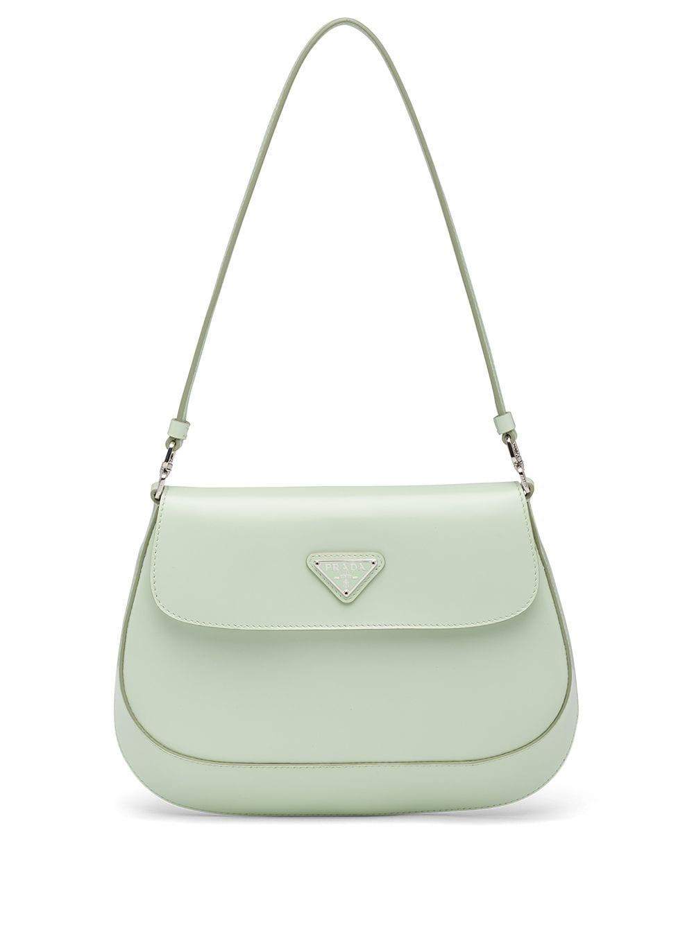 Prada Cleo Brushed Leather Shoulder Bag White in Leather with Silver-tone -  US