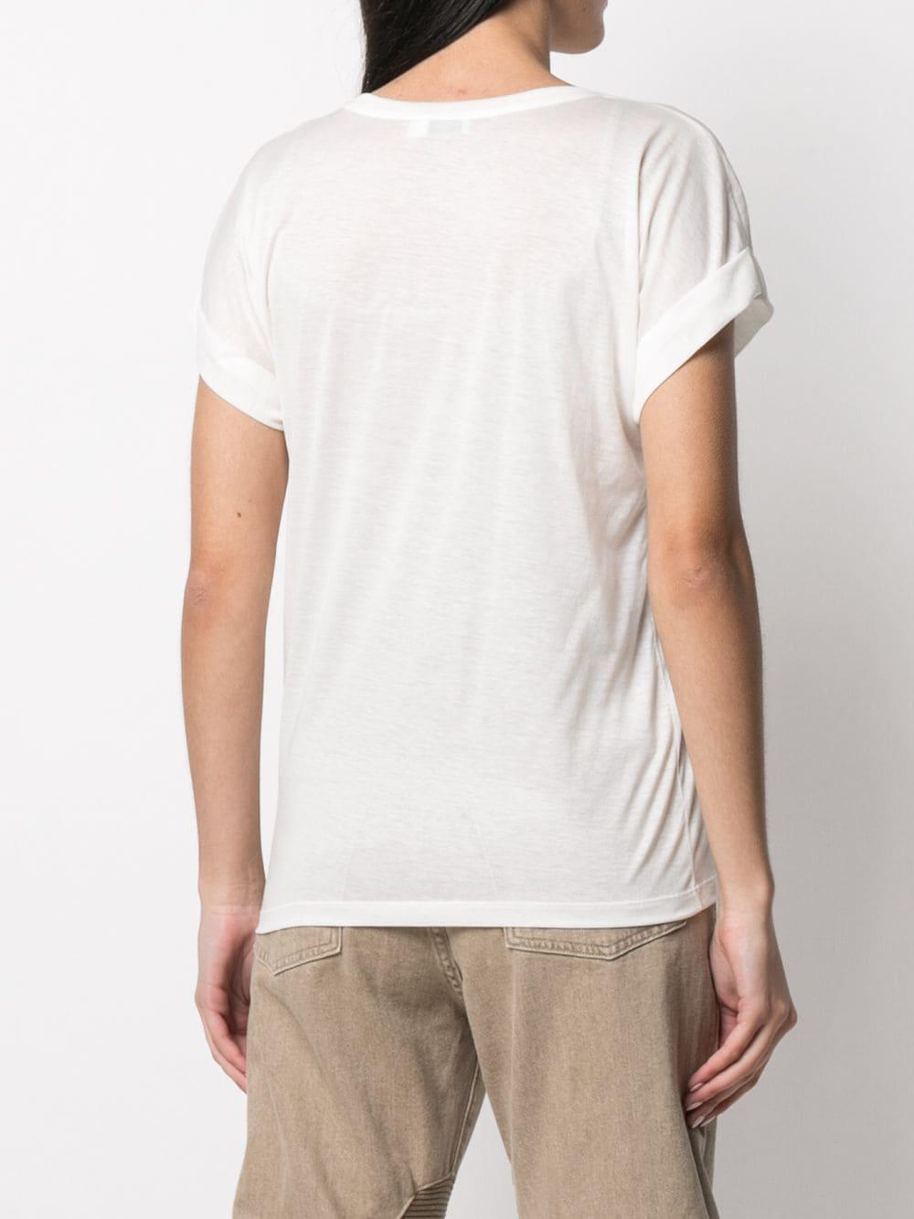 Closed Baumwolle T-Shirt mit U-Ausschnitt in Weiß - Lyst