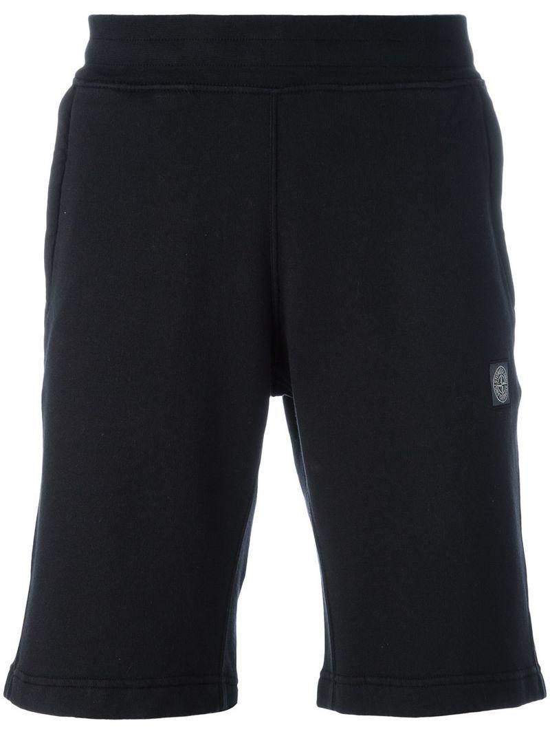 Stone Island Cotton Casual Track Shorts in Black for Men - Lyst