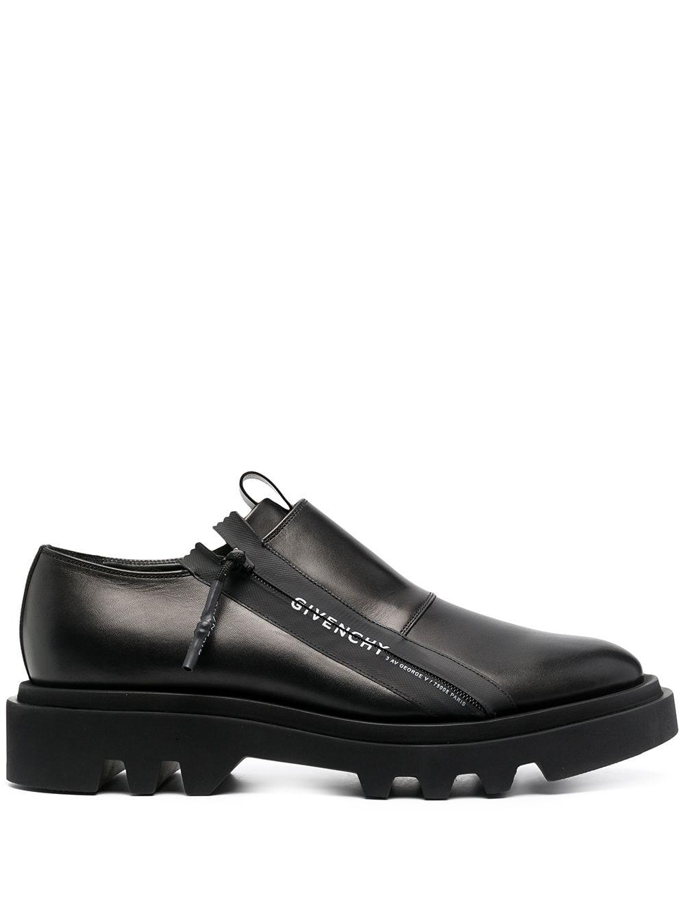 Givenchy Logo-tape Zip-up Derby Shoes in Black for Men | Lyst