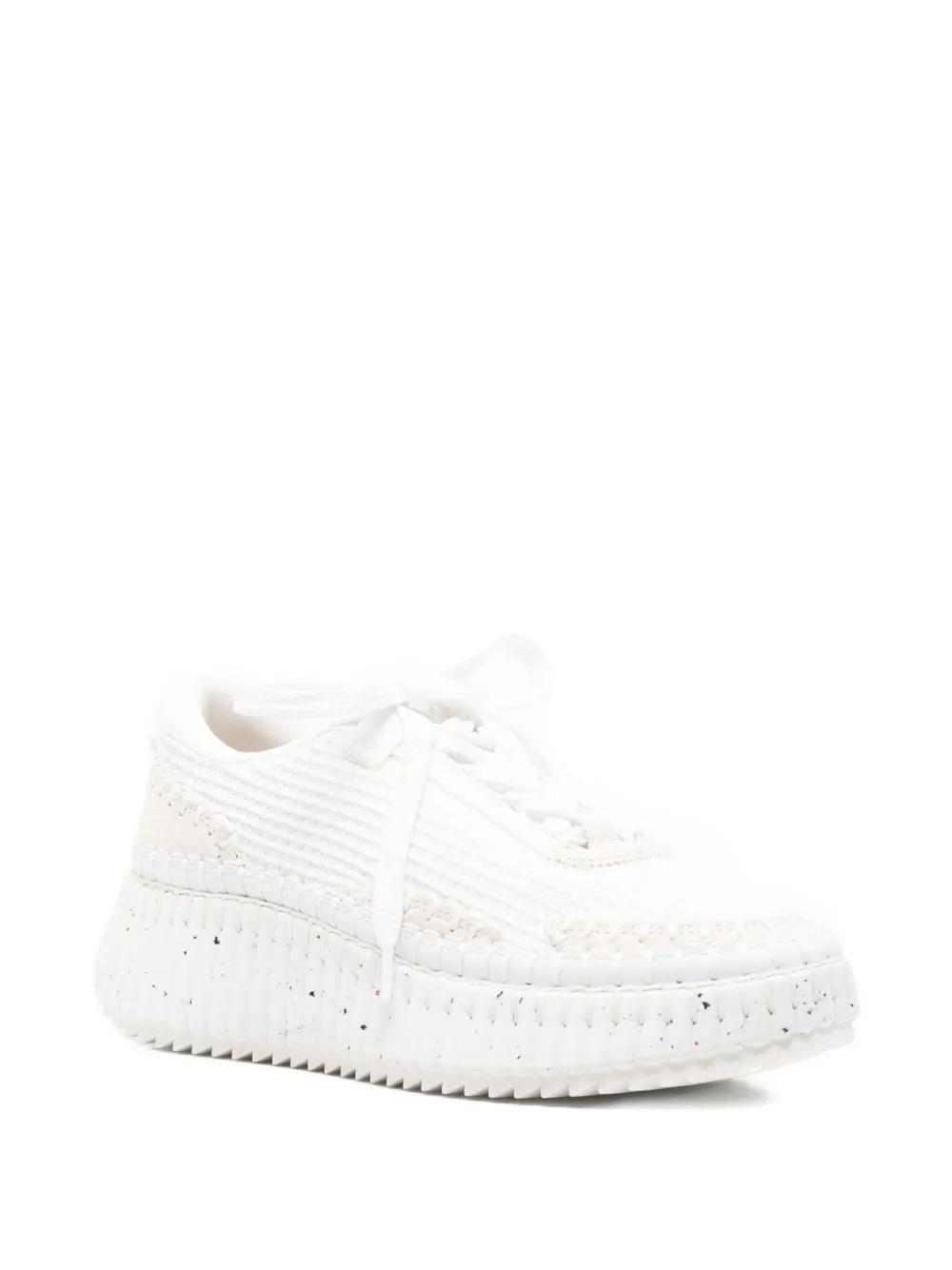 【関税&送料込】Chloe Sneakers Chloe】関税・送料込☆ホワイト ナマ 厚底 スニーカー