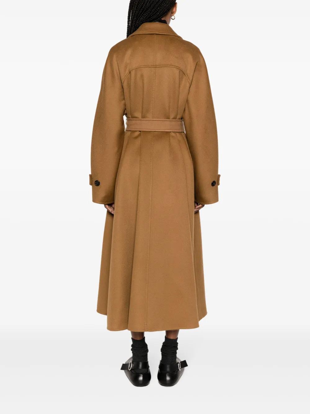 Max Mara Cashmere Double-Breasted Trench Coat in Brown | Lyst