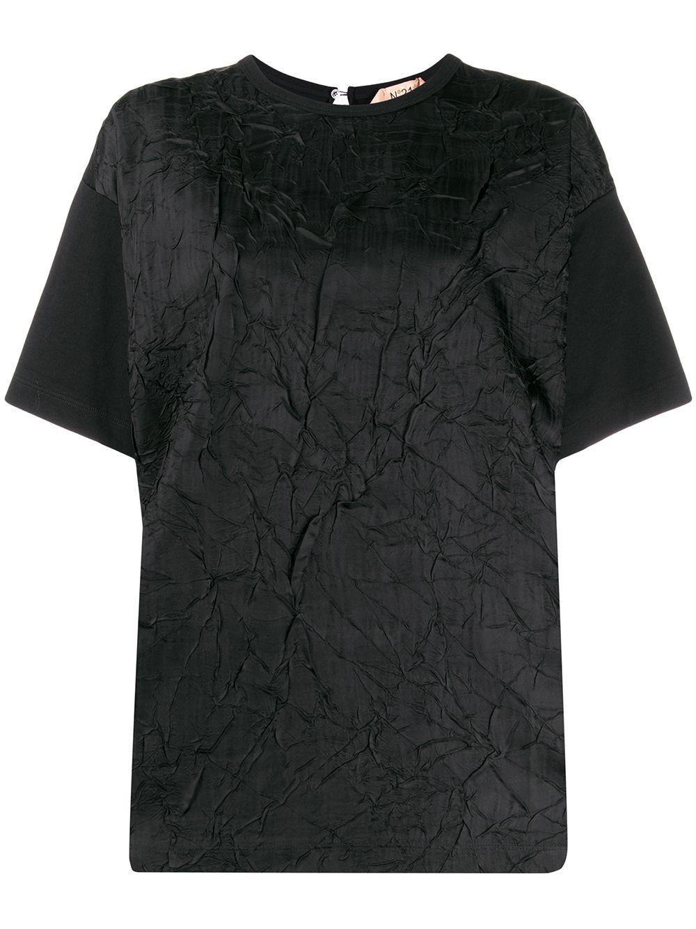 N°21 Cotton Crinkle Texture T-shirt in Black - Lyst