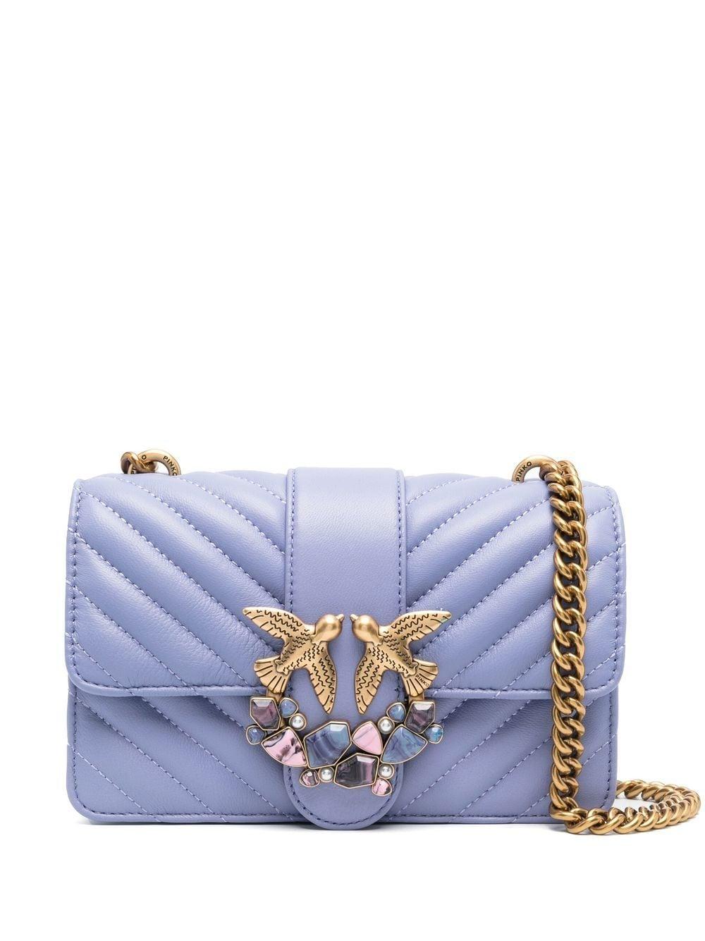 Pinko Mini Love quilted crossbody bag in Blau Lyst DE