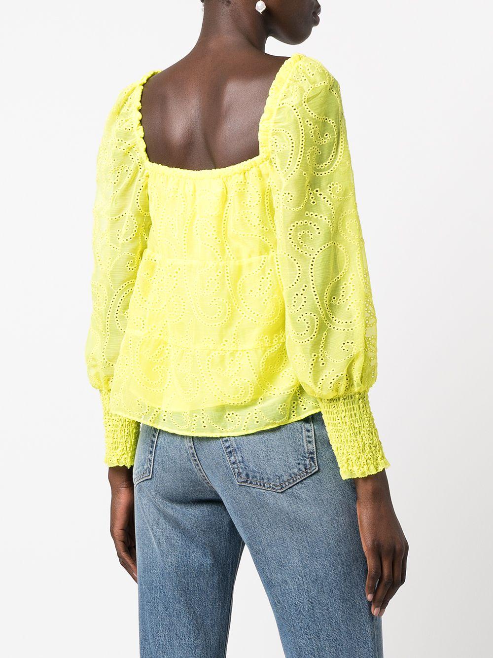 いたします ❣️22新作 ♡Alice+Olivia パフスリーブ黄色ブラウス 新品