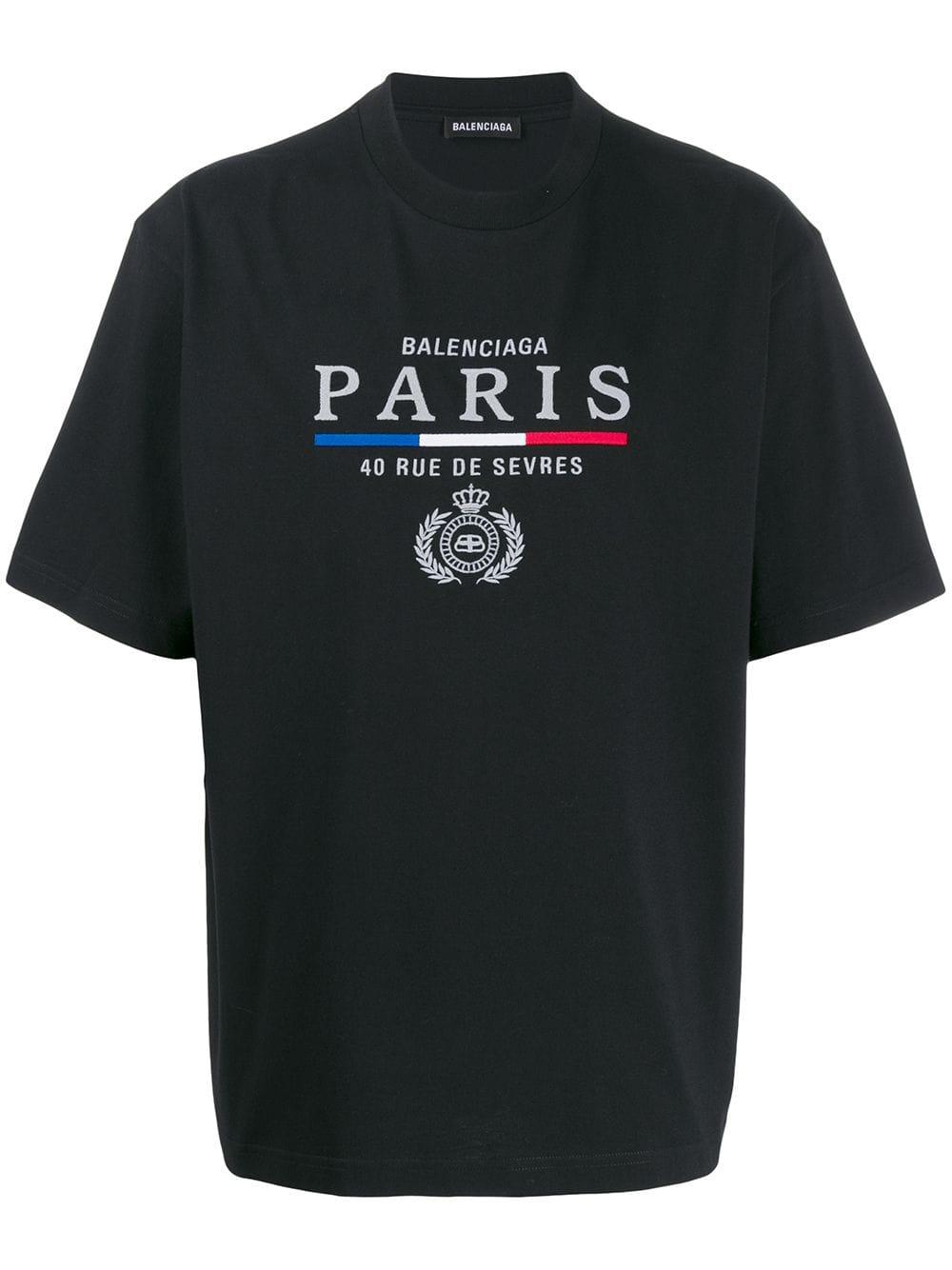 Balenciaga Paris Flag T Shirt in Black for Men | Lyst