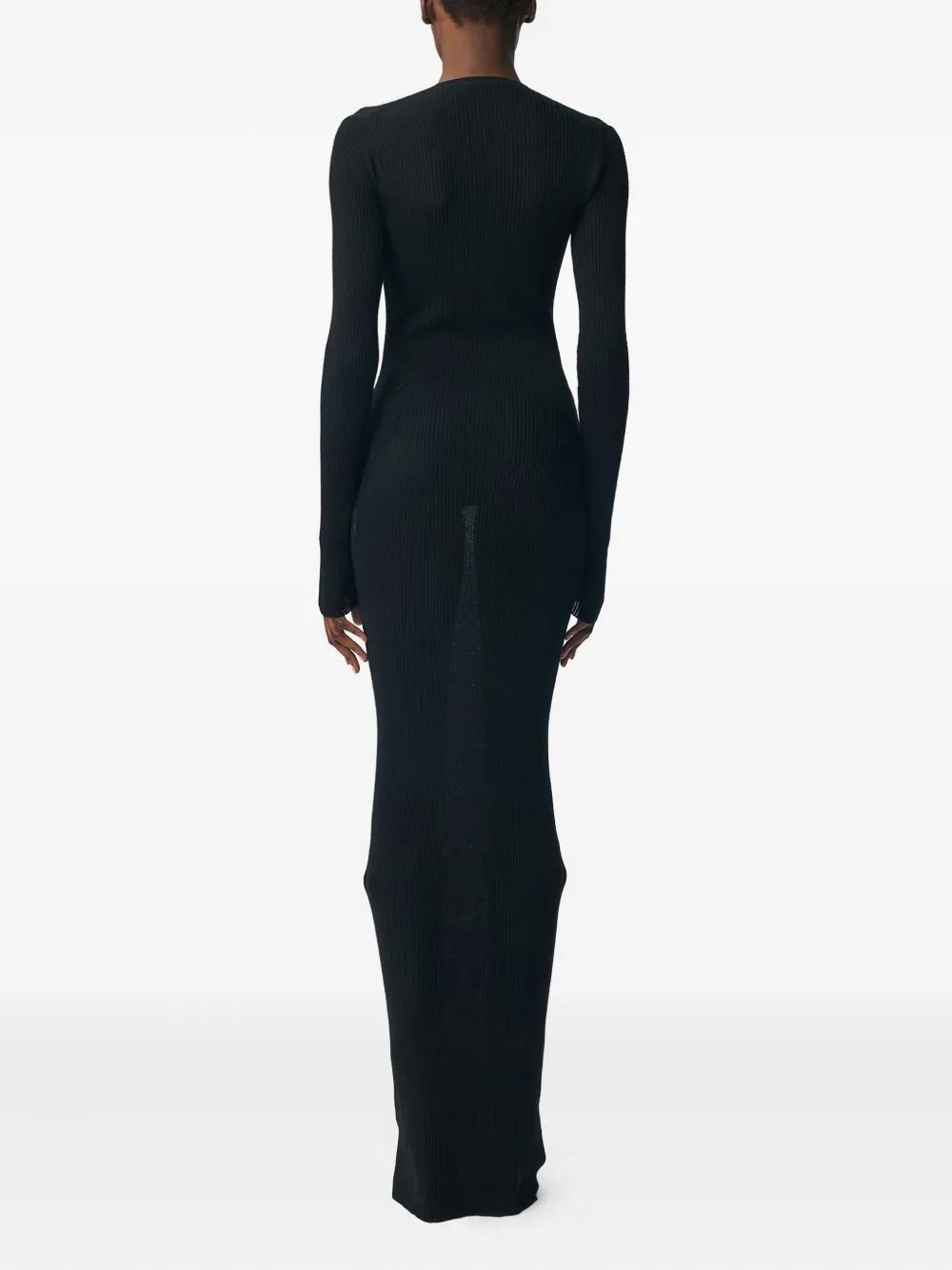 ワンピース ANN DEMEULEMEESTER 'Cyntia' dress Black Ann Demeulemeester black fitted maxi shirt dress in sheer