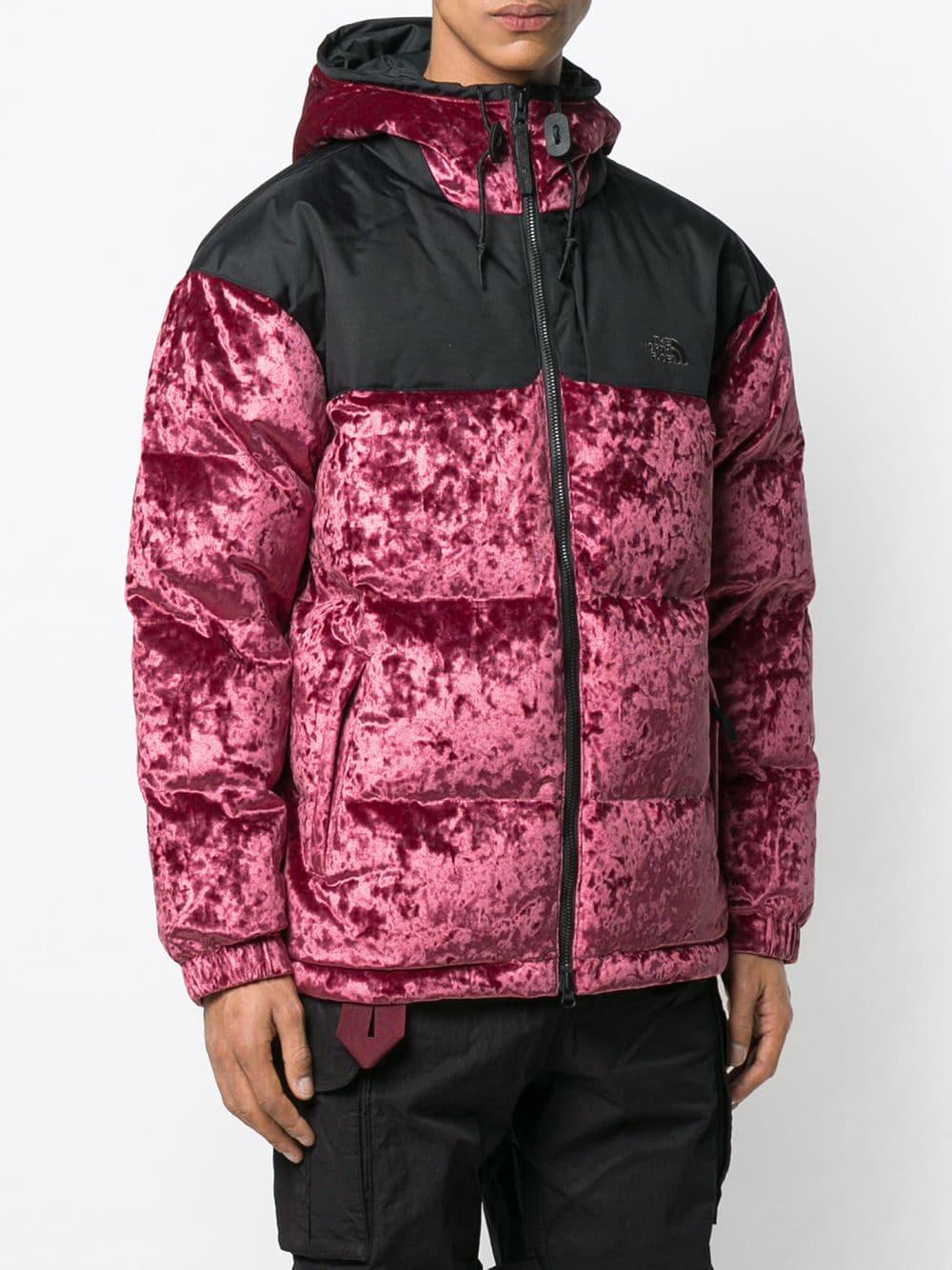 The North Face Velvet Puffer Jacket in Pink for Men | Lyst