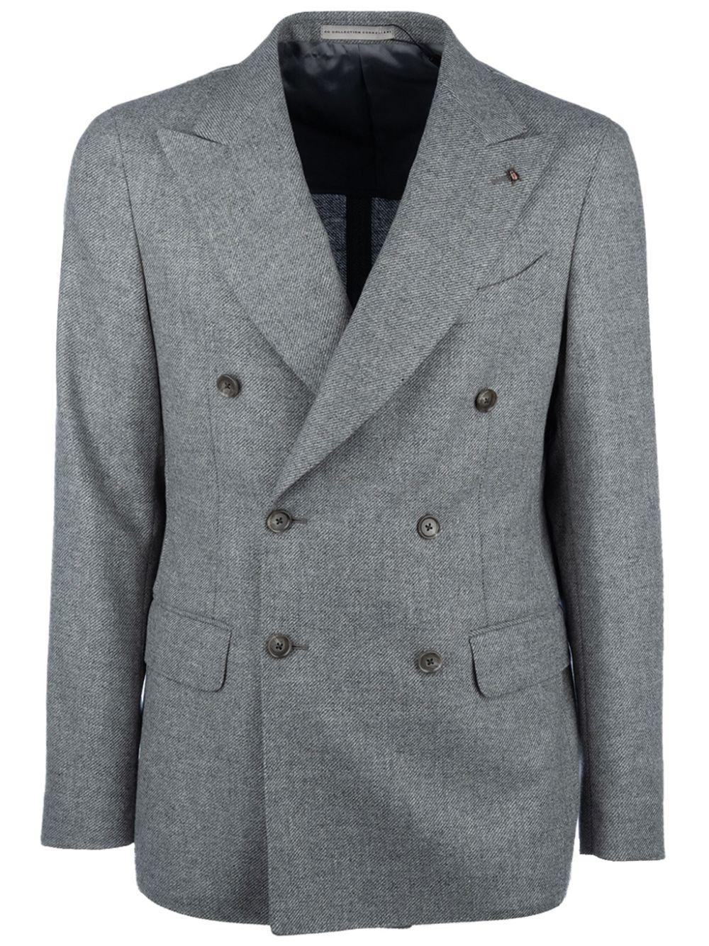 Corneliani メンズ グレー ダブルジャケット ジャケット Corneliani メンズ グレー ダブルジャケット ジャケット
