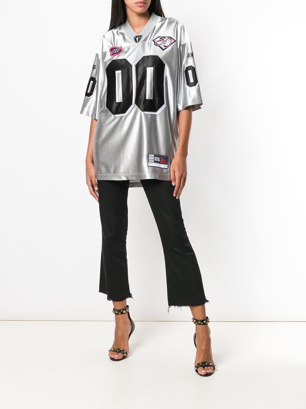【ALEXANDER WANG】T-SHIRT FOOTBALL T by Alexander Wang Football Jersey with Sequin Hotfix